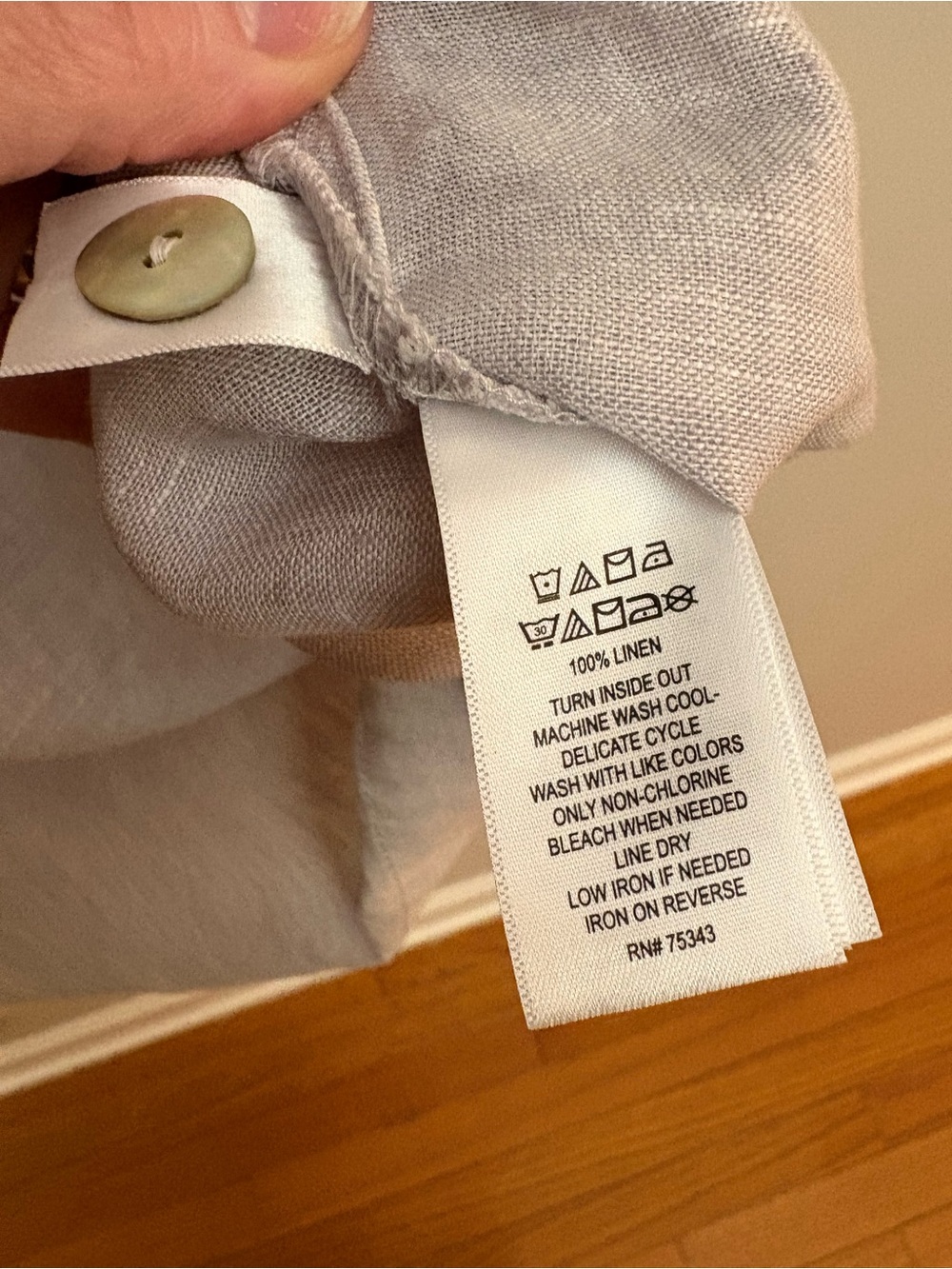 Cynthia Rowley 100% Linen Boxy Top 2X Natural Beige Button Side Slit - Picture 4 of 6